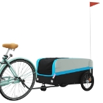 Rimorchio da Bici Nero e Blu 45 kg in Ferro