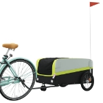 Rimorchio da Bici Nero e Verde 45 kg in Ferro