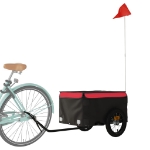 Rimorchio da Bici Nero e Rosso 30 kg in Ferro