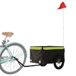 Rimorchio da Bici Nero e Verde 30 kg in Ferro