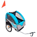 Rimorchio per Bici Grigio e Blu 30 kg