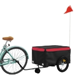 Rimorchio da Bici Nero e Rosso 45 kg in Ferro