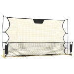 Rete Rimbalzante da Calcio Nera Gialla 183x85x120cm Poliestere