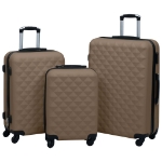 Set Valigie Trolley a Custodia Rigida 3 pz Marrone in ABS