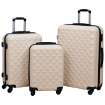 Set Valigie Trolley a Custodia Rigida 3 pz Oro in ABS