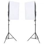 Kit per Studio Fotografico con Set di Luci e Fondale