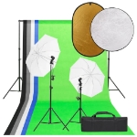 Kit per Studio Fotografico con Set Luci, Fondale e Riflettore