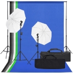 Kit per Studio Fotografico con Set di Luci e Fondale