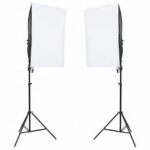 Kit per Studio Fotografico con Set di Luci e Fondale