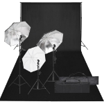 Kit per Studio Fotografico con Set di Luci e Fondale