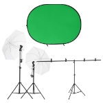 Kit per Studio Fotografico con Set di Luci e Fondale