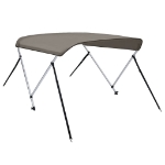 Bimini di Prua con Tendalino 2 Archi Grigio 179x156x93 cm