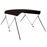 Bimini di Prua con Tendalino 2 Archi Nero 178x138x96 cm