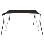 Bimini di Prua con Tendalino 3 Archi Nero 184x189x135 cm