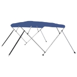 Bimini di Prua con Tendalino a 4 Archi Blu 243x180x137 cm