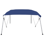 Bimini di Prua con Tendalino a 4 Archi Blu 243x180x137 cm