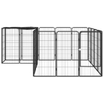 Box Cani 18 Pannelli Nero 50x100 cm Acciaio Verniciato Polvere