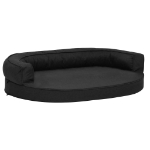 Materasso Ergonomico per Cani 75x53 cm Effetto Lino Nero