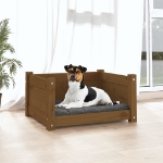 Cuccia per Cani Miele 55,5x45,5x28 cm Legno Massello di Pino