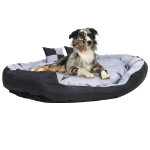 Cuscino per Cani Reversibile Lavabile Grigio Nero 150x120x25 cm