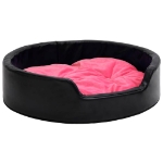 Lettino per Cani Nero e Rosa 99x89x21 cm Peluche e Similpelle