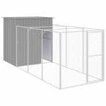 Casetta Cani Corsa Grigio Chiaro 165x455x181 cm Acciaio Zincato