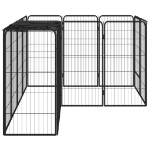 Box Cani 14 Pannelli Nero 50x100 cm Acciaio Verniciato Polvere