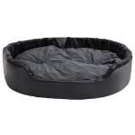 Lettino per Cani Nero e Grigio 99x89x21 cm Peluche e Similpelle