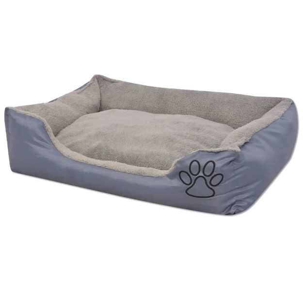 Cuccia per Cani con Cuscino Imbottito Taglia S Grigio