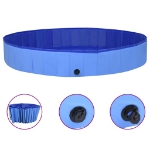 Piscina per Cani Pieghevole Blu 300x40 cm in PVC