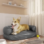 Letto Cani Ergonomico Gommapiuma Grigio 60x42 cm in Similpelle