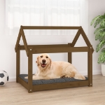 Cuccia per Cani Miele 81x60x70 cm in Legno Massello di Pino