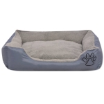 Cuccia per Cani con Cuscino Imbottito Taglia XL Grigio