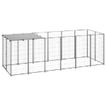 Gabbia per Cani Argento 330x110x110 cm in Acciaio