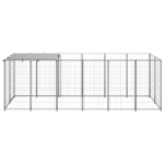 Gabbia per Cani Argento 330x110x110 cm in Acciaio