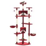 Albero per Gatti e Tiragraffi in Sisal 203 cm Rosso e Bianco