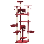 Albero per Gatti e Tiragraffi in Sisal 203 cm Rosso e Bianco