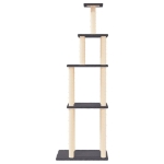 Albero per Gatti con Tiragraffi in Sisal Grigio Scuro 183 cm