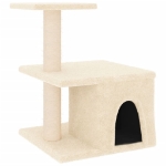 Albero per Gatti con Tiragraffi in Sisal Crema 48 cm