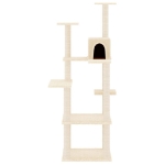 Albero per Gatti con Tiragraffi in Sisal Crema 153 cm