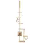 Albero per Gatti con Pali Tiragraffi in Sisal 260 cm Beige