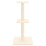 Albero per Gatti con Tiragraffi in Sisal Crema 73 cm