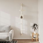 Albero per Gatti con Tiragraffi a Parete Crema 187 cm