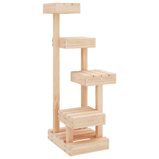 Albero per Gatti 45,5x49x103 cm in Legno Massello di Pino