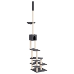 Albero per Gatti Pavimento Soffitto Grigio Scuro 268,5-294,5 cm