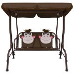 Dondolo a Panchina per Bambini Marrone 115x75x110 cm in Tessuto