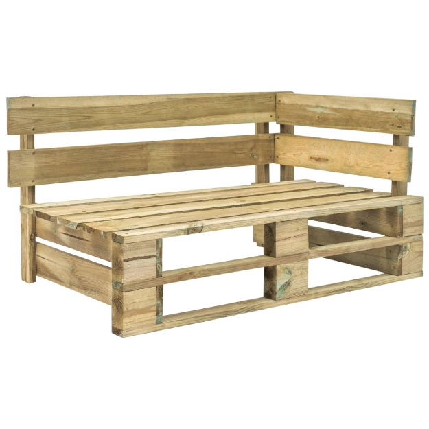 Panca Angolare da Giardino su Pallet in Legno