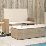 Panca da Giardino con Cuscini e Poggiapiedi Beige in Polyrattan