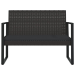 Panca da Giardino con Cuscini Nera 106 cm in Polyrattan