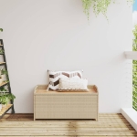 Panca Portaoggetti Beige Misto 100x50x52 cm Polyrattan e Acacia